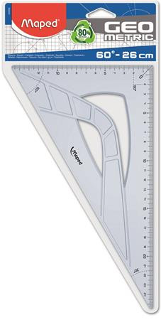 Háromszög vonalzó, műanyag, 60°, 25 cm, MAPED Geometric (IMA242626)