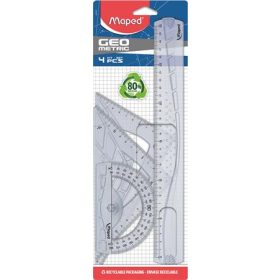   Vonalzókészlet, műanyag, 4 darabos, MAPED Geometric (IMA242767)
