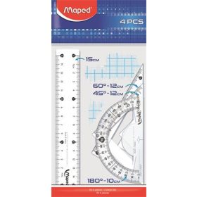   Vonalzókészlet, kicsi, műanyag, 4 darabos, MAPED Start (IMA242815)