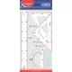 Vonalzókészlet, nagy, műanyag, 4 darabos, MAPED Start (IMA242830)
