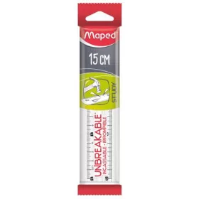   Vonalzó, műanyag, törhetetlen, 15 cm, MAPED Study Unbreakable, átlátszó (IMA245320)