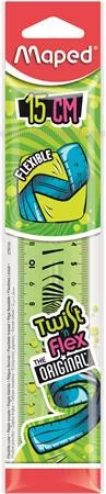 Vonalzó, műanyag, törhetetlen, 15 cm, MAPED Twist'n Flex (IMA279110)