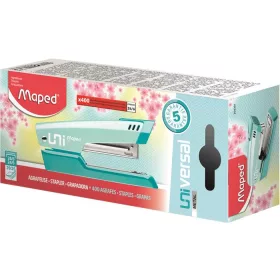   Tűzőgép, 24/6, 26/6, 20 lap, MAPED Universal Metal Half-Strip Pastel, pasztell türkiz (IMA354301)