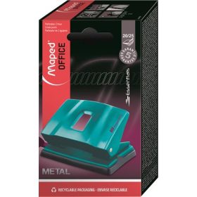   Lyukasztó, kétlyukú, 25 lap, fém, MAPED Essentials 25, türkiz (IMA402400)
