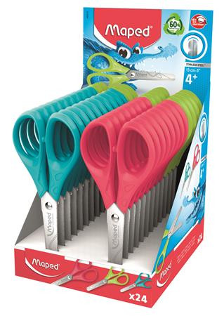 Olló display, iskolai, 13 cm, MAPED Essentials Pulse, vegyes színek (IMA464212)