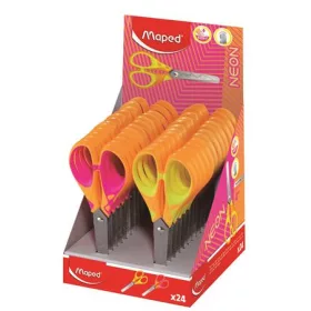   Olló, display, iskolai, 13 cm, MAPED Soft Neon, vegyes színek (IMA464401)
