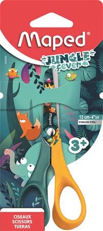 Olló, óvodai, 12 cm, MAPED Jungle Fever Vivo, vegyes színek (IMA472000)