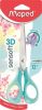 Olló, iskolai, 16 cm, rugalmas nyél, MAPED Sensoft 3D, vegyes pasztell színek (IMA486214)