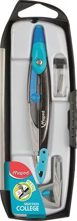 Körző készlet, 3 darabos, MAPED Metal Open, vegyes színek (IMA536953)