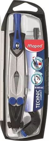 Körző készlet, 4 darabos, MAPED Technic Compact (IMA538700)