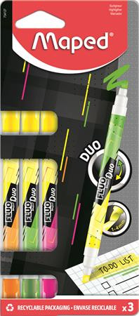 Szövegkiemelő készlet, 1-5 mm, kétvégű, MAPED Fluo Peps Duo, vegyes színek (IMA734127)