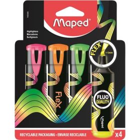   Szövegkiemelő készlet, 1-5 mm, MAPED Fluo Peps Flex, 4 különböző szín (IMA740300)