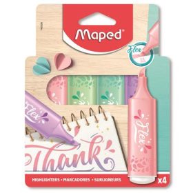   Szövegkiemelő készlet, 1-5 mm, MAPED Fluo Peps Flex Pastel, pasztell szín, vegyes készletek (IMA740308)