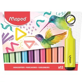   Szövegkiemelő készlet, 1-5 mm, MAPED Fluo Peps Assorted, 12 különböző szín (IMA740901)