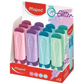   Szövegkiemelő display, 1-5 mm, MAPED Glitter Fluo Peps, vegyes pasztell színek (IMA742038)