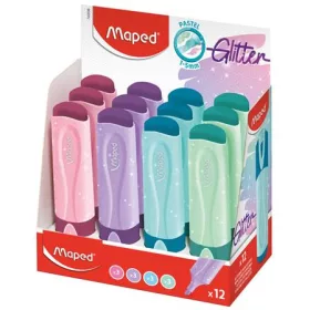   Szövegkiemelő display, 1-5 mm, MAPED Glitter Fluo Peps, vegyes pasztell színek (IMA742038)