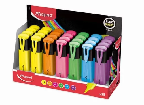 Szövegkiemelő display, 1-5 mm, MAPED Fluo Peps Classic, vegyes színek (IMA742537)