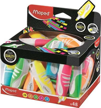 Szövegkiemelő display, 1-5 mm, MAPED Fluo Peps Pocket Soft, vegyes neon színek (IMA742737)