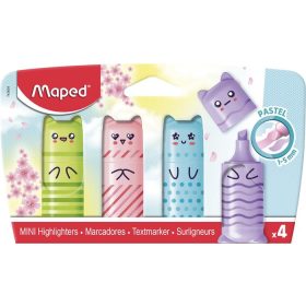   Szövegkiemelő készlet, 1-5 mm, MAPED Mini Pastel, 4 különböző pasztell szín (IMA743604)