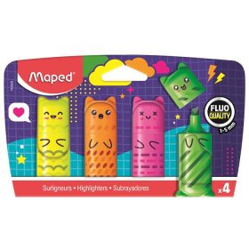   Szövegkiemelő készlet, 1-5 mm, MAPED „Fluo Peps Mini Kawaii”, 4 különböző szín (IMA743609)
