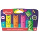Szövegkiemelő készlet, 1-5 mm, MAPED „Fluo Peps Mini Kawaii”, 4 különböző szín (IMA743609)