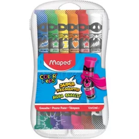   Tempera készlet, 12 darabos, műanyag dobozban, MAPED (IMA810520)
