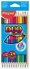 Színes ceruza készlet, kétvégű, háromszögletű, MAPED Color'Peps Duo, 24 különböző szín (IMA829600)