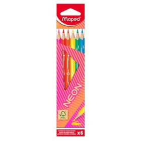   Színes ceruza készlet, háromszögletű, MAPED Neon, 6 különböző szín (IMA831801)