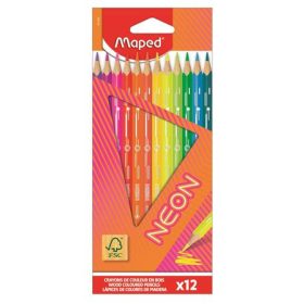   Színes ceruza készlet, háromszögletű, MAPED Neon, 12 különböző szín (IMA831802)