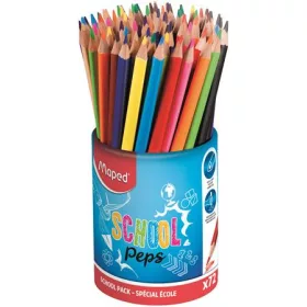   Színes ceruza készlet, háromszögletű, ceruzatartó, MAPED School Peps (IMA832000)