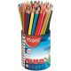 Színes ceruza készlet, háromszögletű, ceruzatartó, MAPED School Peps (IMA832000)