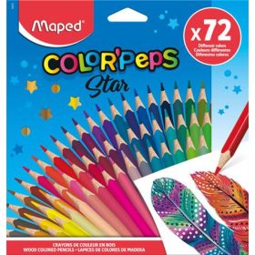   Színes ceruza készlet, háromszögletű, MAPED Color'Peps Star, 72 különböző szín (IMA832072)