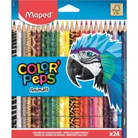   Színes ceruza készlet, háromszögletű, MAPED Color'Peps Animal, 24 különböző szín (IMA832224)