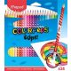 Színes ceruza készlet, háromszögletű, radírozható, MAPED Color'Peps Oops, 24 különböző szín (IMA832824)
