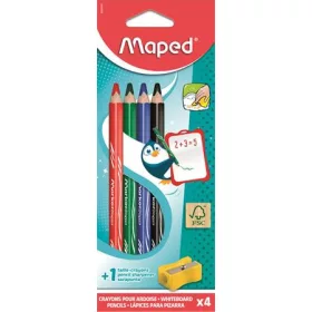   Táblaceruza készlet, fehértáblához, MAPED, 4 féle szín, hegyezővel (IMA833800)