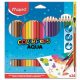 Akvarell ceruza készlet, háromszögletű, ecsettel, MAPED Color'Peps, 24 különböző szín (IMA836013)