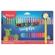 Filctoll készlet, 3,7 mm, kimosható, MAPED „Color'Peps Long Life 2”, 24 különböző szín (IMA844002)