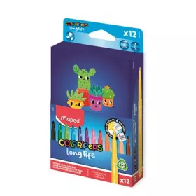   Filctoll készlet, 3,7 mm, kimosható, dobozos, MAPED „Color'Peps Long Life 2”, 12 különböző szín (IMA844006)