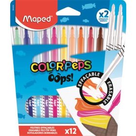   Filctoll készlet, 3,6 mm, törölhető, MAPED Color'Peps Oops!, 10+2 különböző szín (IMA844200)