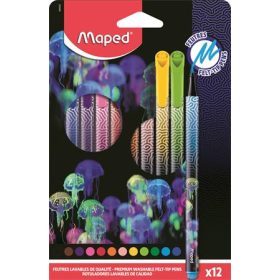   Filctoll készlet, 0,8 mm, kimosható, MAPED Deepsea Paradise, 12 különböző szín (IMA844403)
