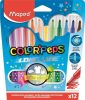 Filctoll készlet, 1-3,6 mm, kimosható, MAPED Color'Peps Long Life, 12 különböző szín (IMA845020)