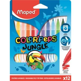   Filctoll készlet, 2,8 mm, kimosható, MAPED Color'Peps Jungle, 12 különböző szín (IMA845420)