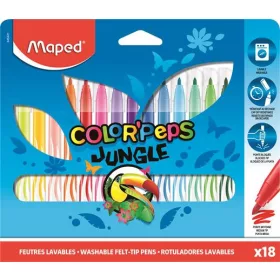   Filctoll készlet, 2,8 mm, kimosható, MAPED Color'Peps Jungle, 18 különböző szín (IMA845421)