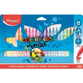   Filctoll készlet, 2,8 mm, kimosható, MAPED Color'Peps Jungle, 24 különböző szín (IMA845422)
