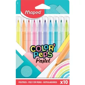   Filctoll készlet, 2,8 mm, kimosható, MAPED Color'Peps Pastel, 10 különböző pasztell szín (IMA845469)