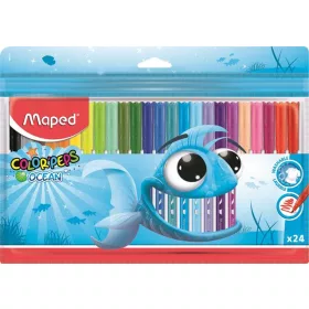   Filctoll készlet, 2 mm, kimosható, MAPED Color'Peps Ocean, 24 különböző szín (IMA845722)