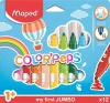 Filctoll készlet, 1-5 mm, kimosható, vastag, MAPED Color'Peps Jumbo, 12 különböző szín (IMA846020)