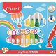 Filctoll készlet, 1-5 mm, kimosható, vastag, MAPED Color'Peps Jumbo, 12 különböző szín (IMA846020)