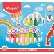 Filctoll készlet, 1-5 mm, kimosható, vastag, MAPED Color'Peps Jumbo, 12 különböző szín (IMA846020)