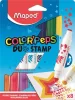Filctoll készlet, 7,5 mm, kétvégű, MAPED Color'Peps Duo Stamp 8 különböző szín és minta (IMA846808)